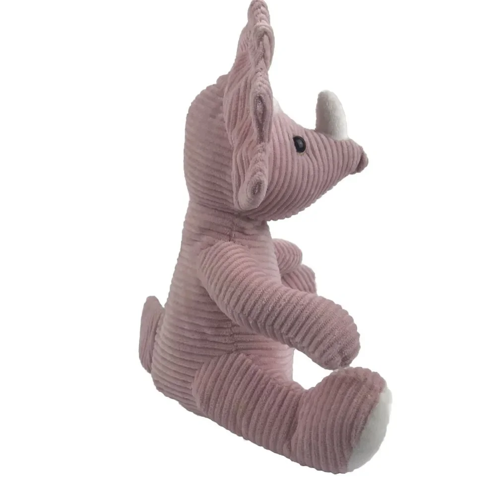 Naturally Kids Dinosaur Plush Pink Triceratops Ribbed Corduroy 10